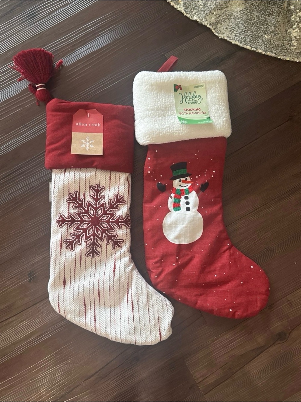 Red and White Holiday Stockings - Pack of 2